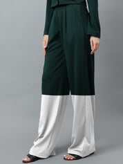 Kotty Women Colourblocked High-Rise Easy Wash Trousers