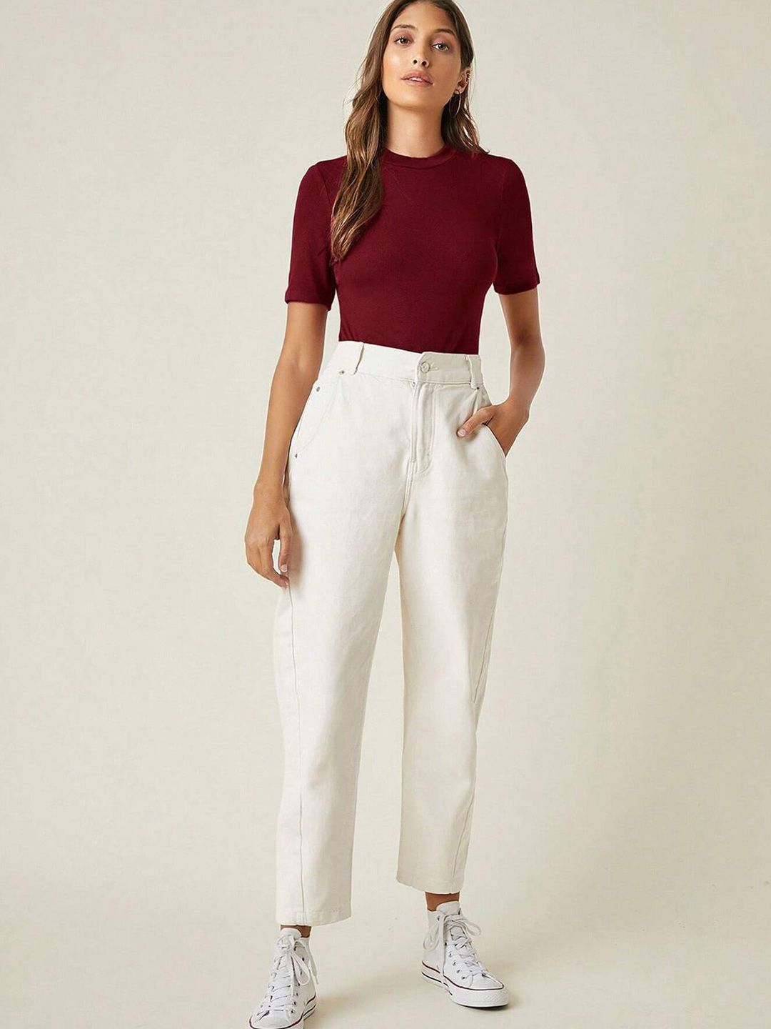 Kotty Women High Neck Short Sleeves Top