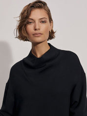 Kotty Black Shawl Neck Sweathshirt With Joggers