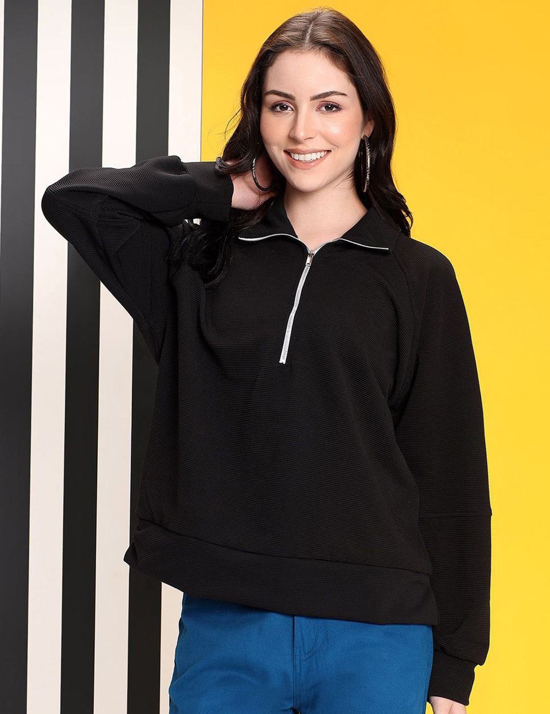 Kotty Women High Neck Sweatshirt
