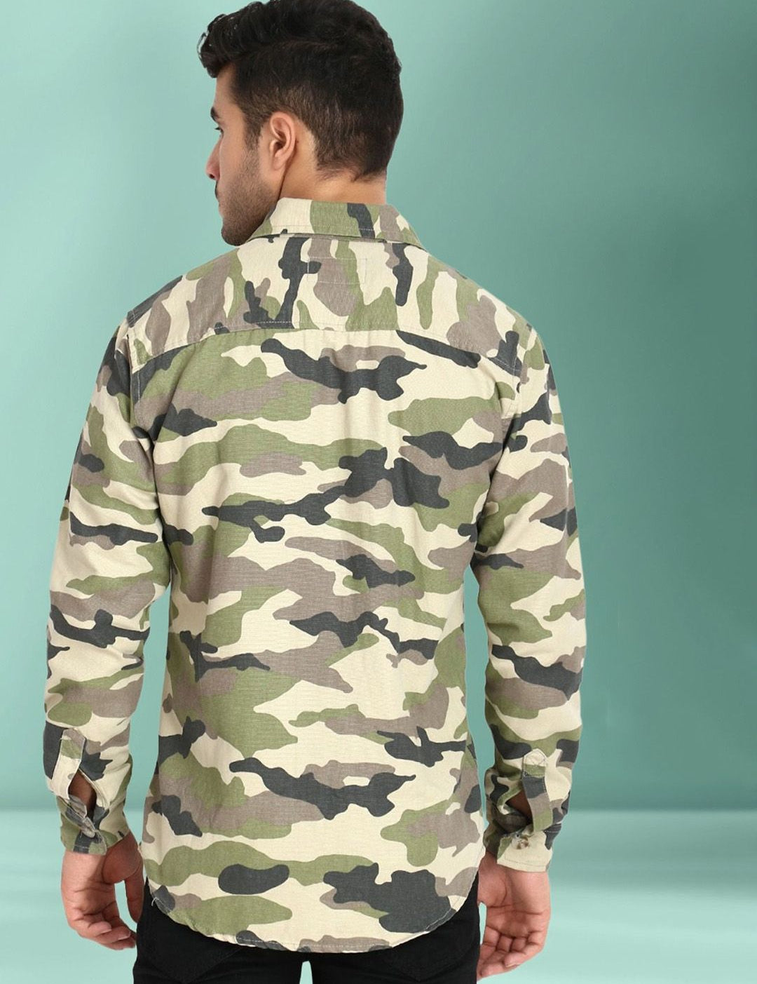 Kotty Men Camouflage Open Front Jacket