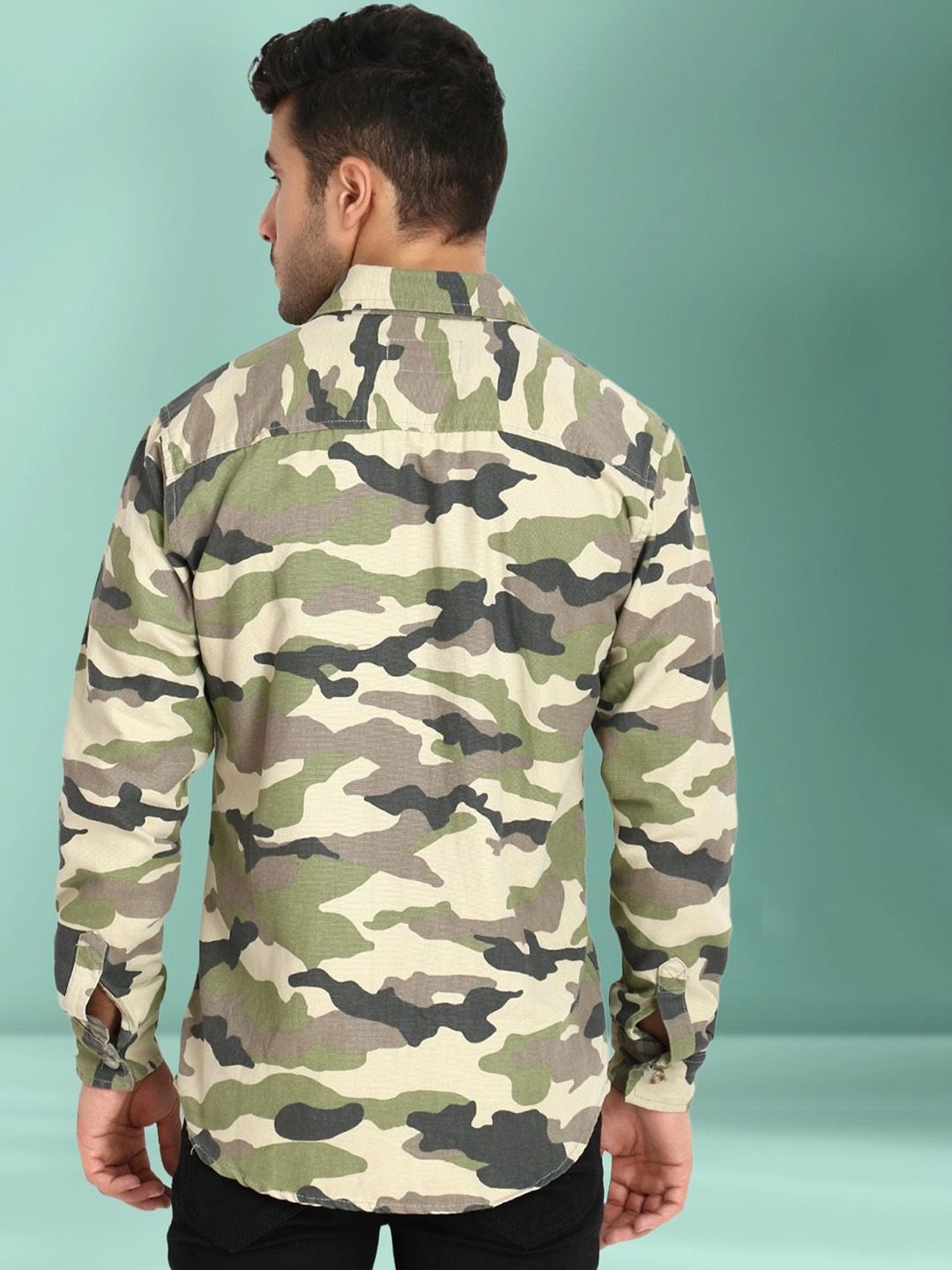 Kotty Men Camouflage Open Front Jacket