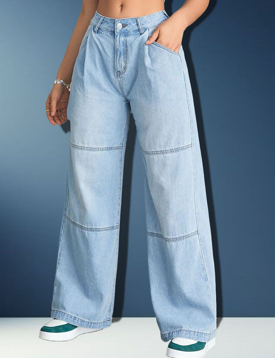 Kotty Women Straight Fit High-Rise Stretchable Jeans