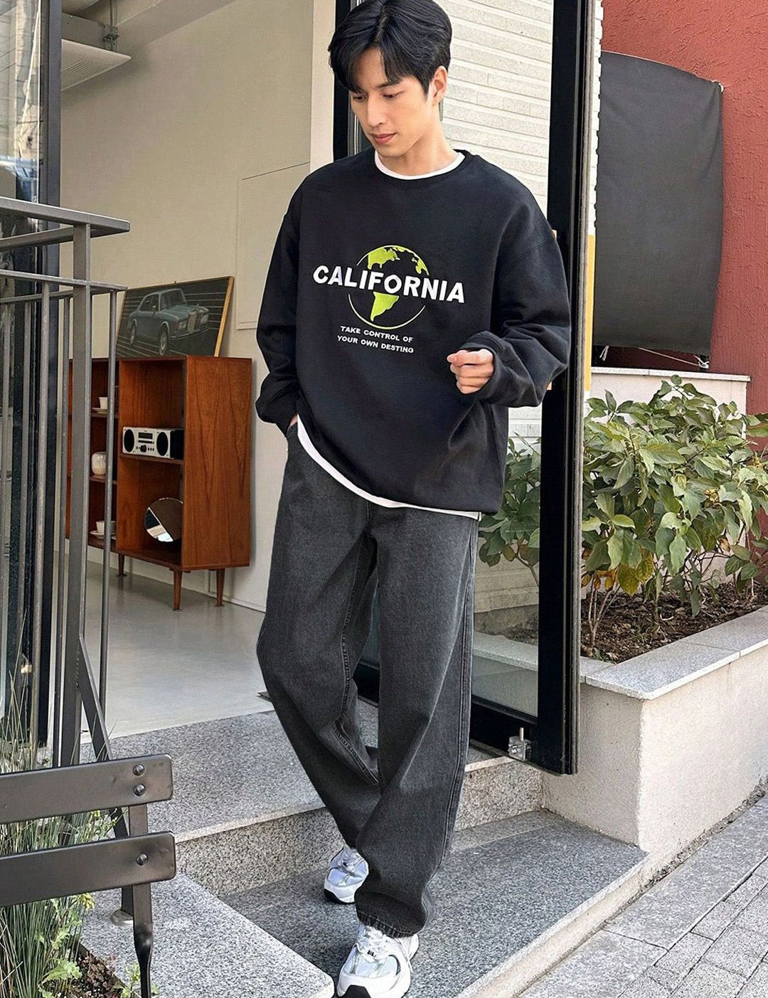 Kotty Men Jean Wide Leg Stretchable Cotton Jeans