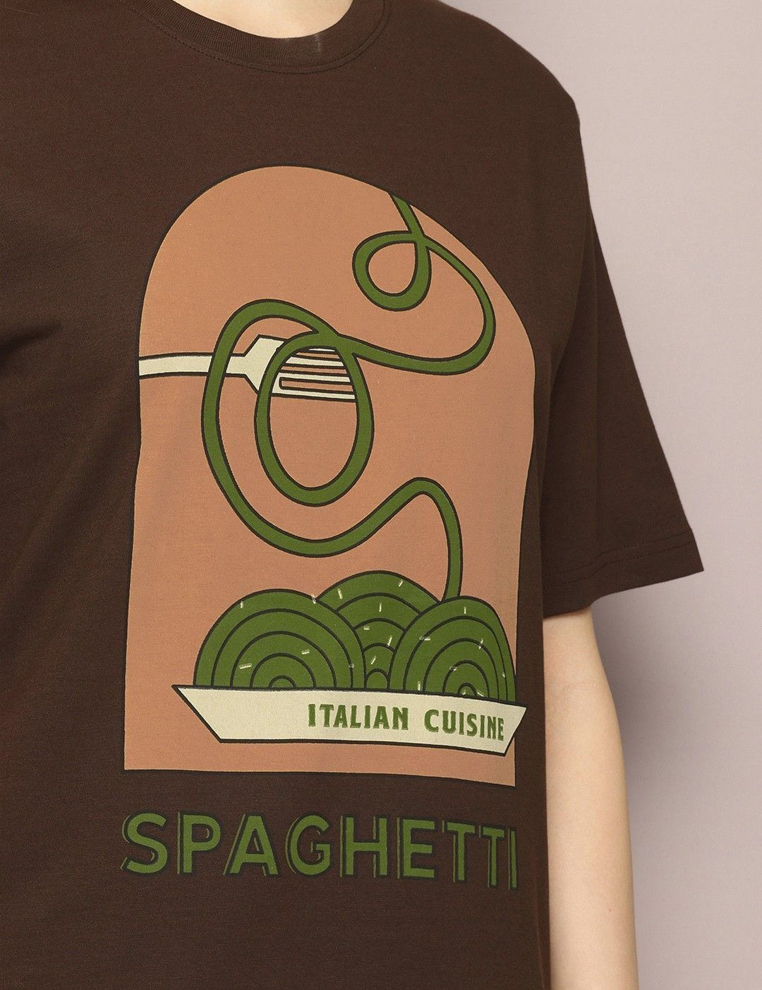 Kotty Graphic Printed Round Neck Drop-Shoulder Sleeves Oversized T-shirt