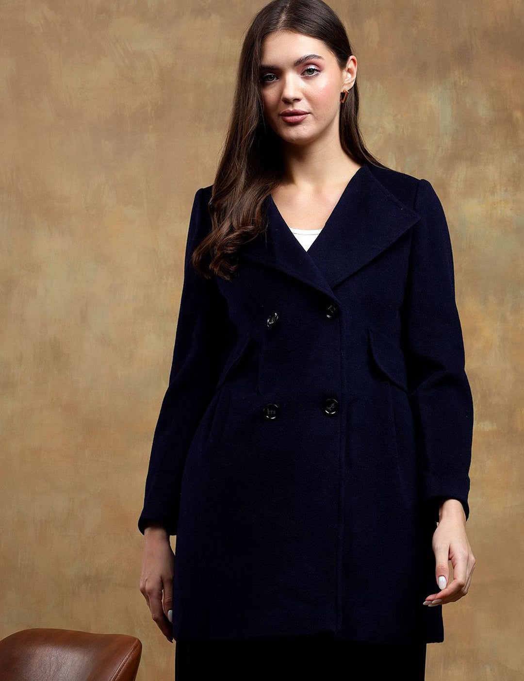 Kotty Women Solid Notched Overcoat