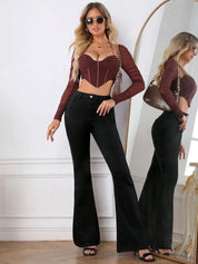 Kotty Women Bootcut High-Rise Stretchable Cotton Jeans