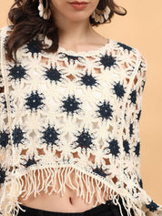 Kotty Embellished Print Cotton Top