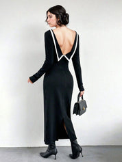 Kotty Women Backless A-Line Solid Dress