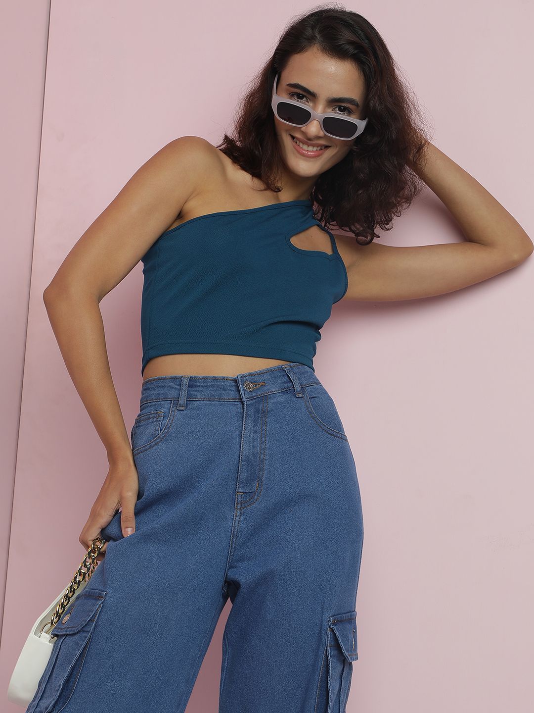 Kotty Women Solid One Shoulder Top