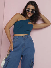 Kotty Women Solid One Shoulder Top