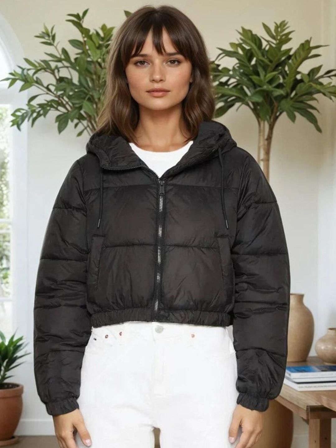 Kotty Women Hooded Solid Lightweight Puffer Jacket