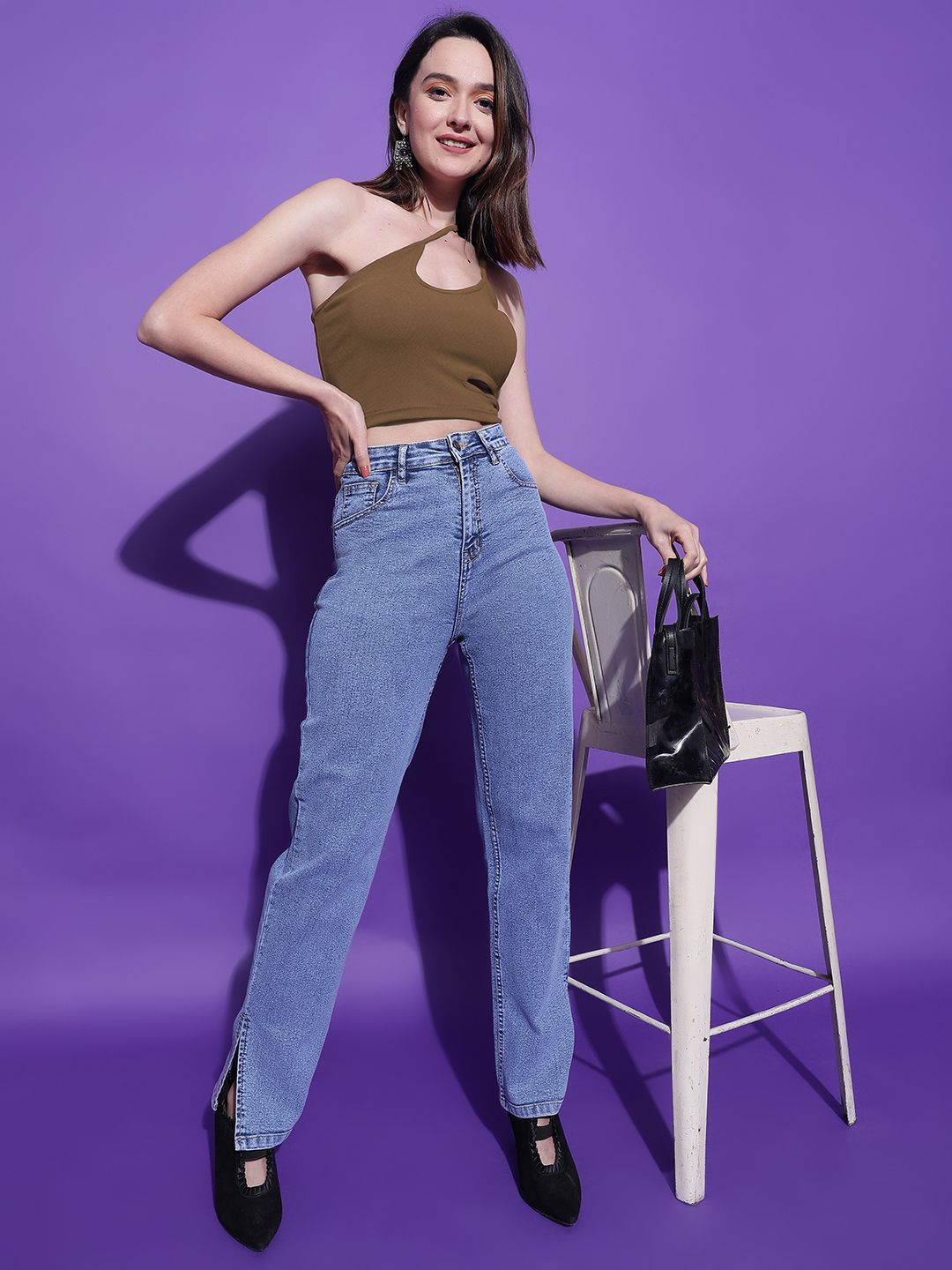 Kotty Women Solid One Shoulder Top