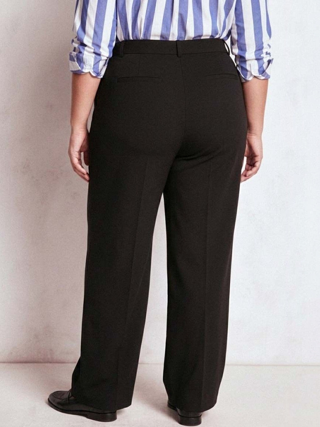 Black Wide Leg High-Rise Pants for Women – Stylish Solid Design | Kotty