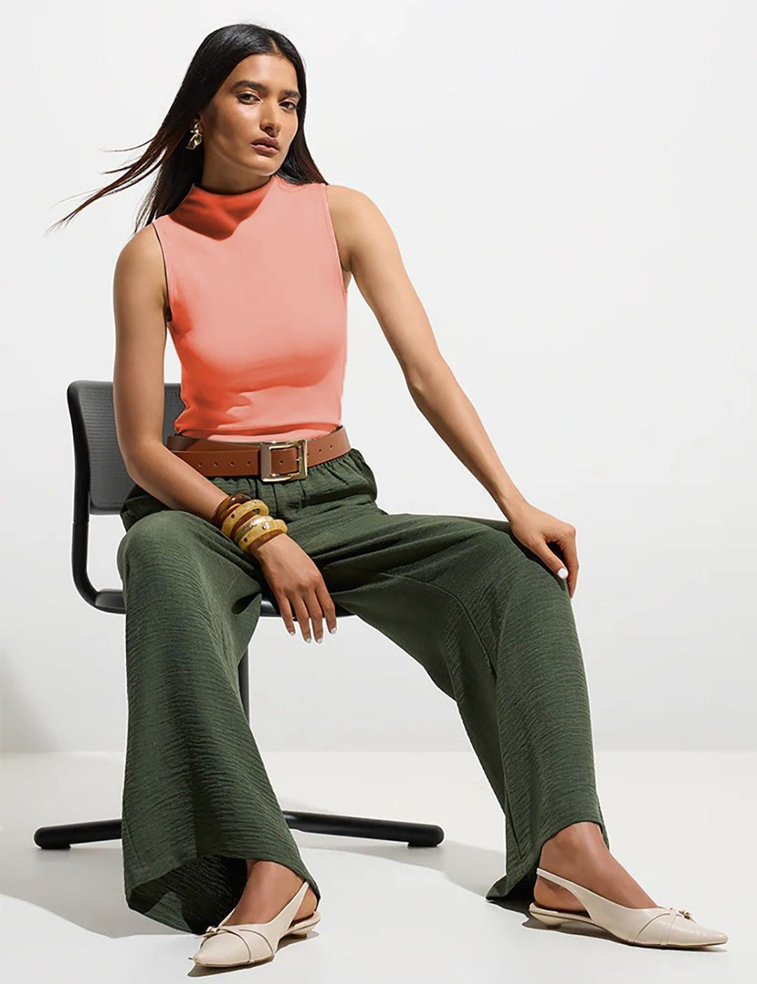 Kotty Women High Neck Fitted Top