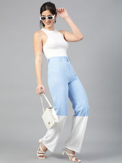 Kotty Women Colourblocked High-Rise Easy Wash Trousers
