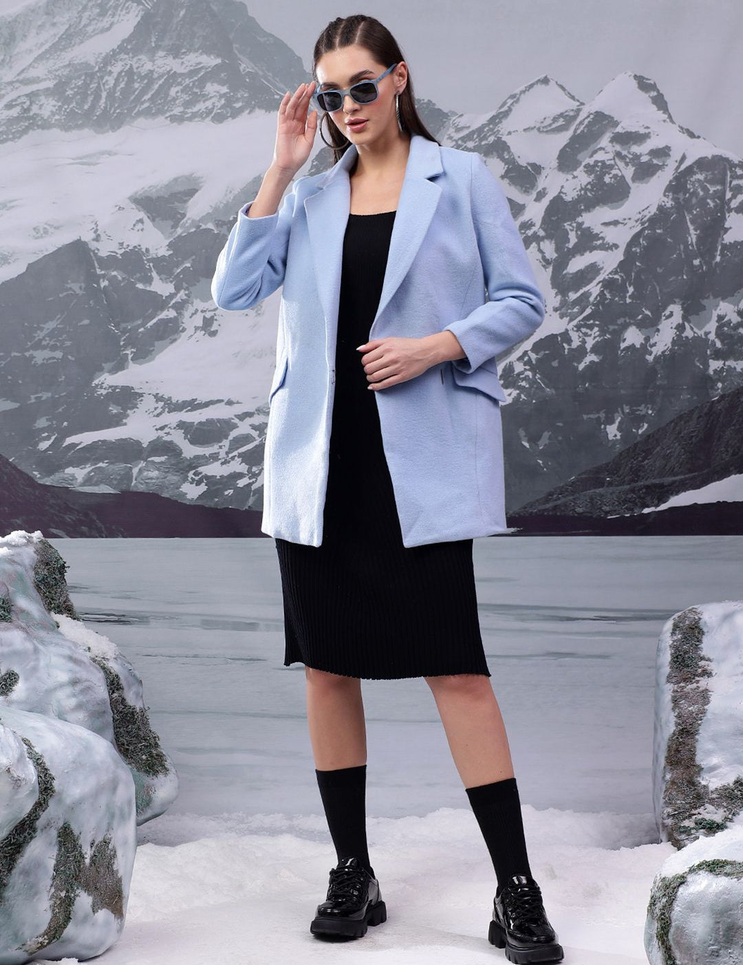Kotty Women Notched Lapel Cotton Single-Breasted Overcoat