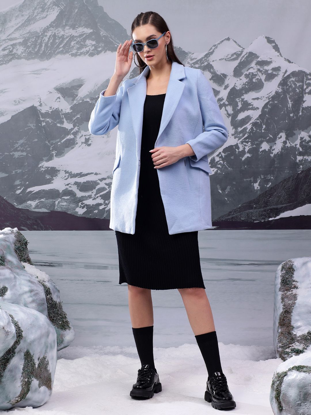 Kotty Women Notched Lapel Cotton Single-Breasted Overcoat