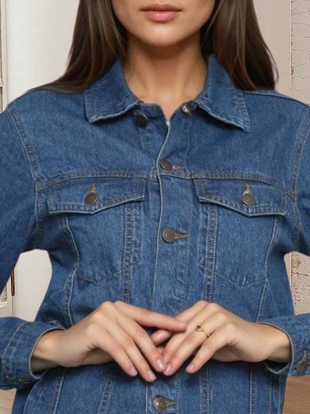 Kotty Women Spread Collar Denim Jacket