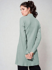 Kotty Shawl Collar Long Sleeves Longline Open Front Shrug
