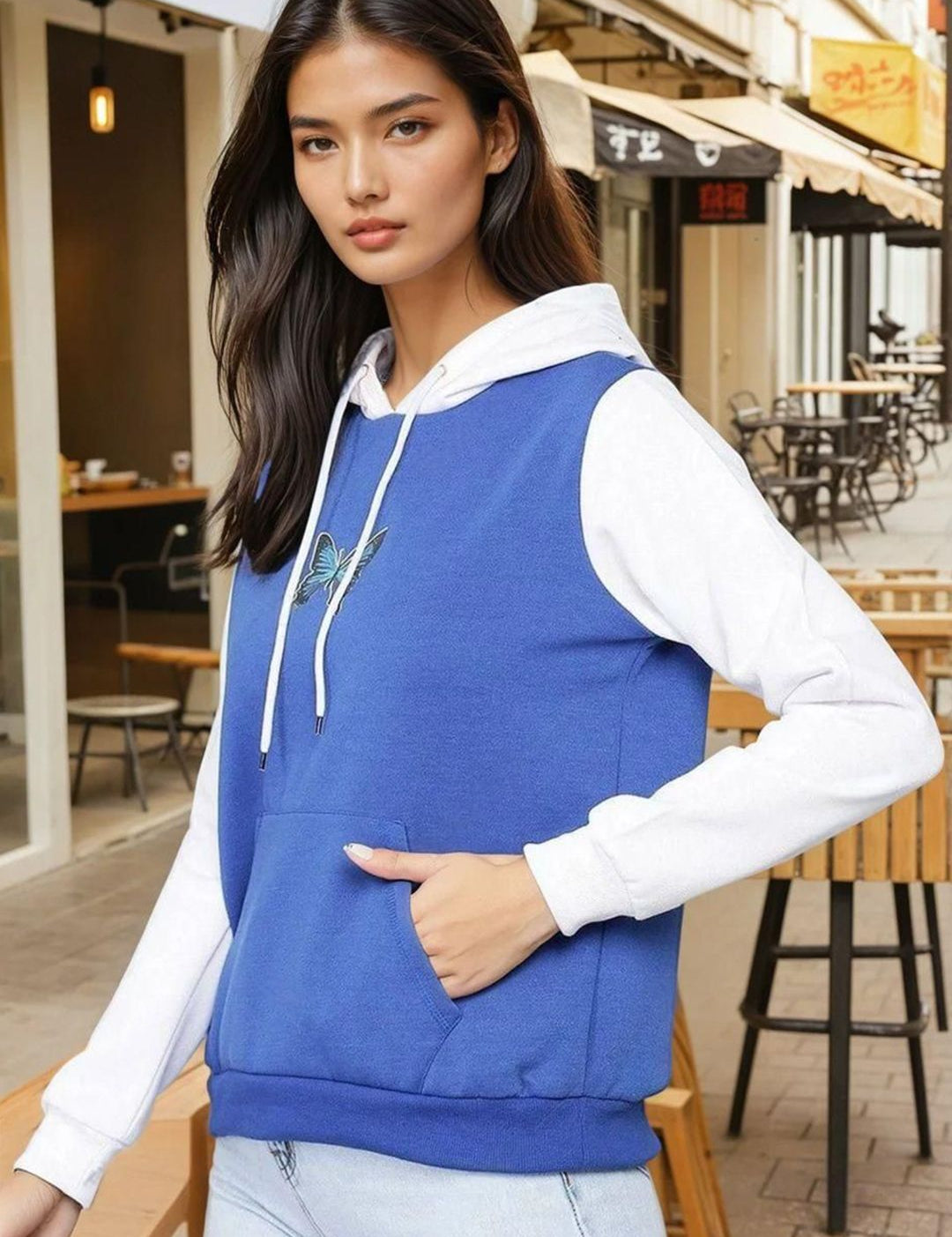 Kotty Women Printed Hooded Therma-Fit Pullover Sweatshirt