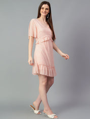 Kotty Floral Print Flared Sleeve Fit & Flare Dress