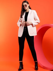 Kotty Women Solid Notched Lapel Overcoat