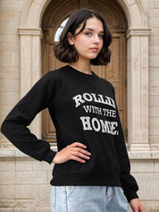 Kotty Women Typography Printed Full Sleeve Sweatshirt