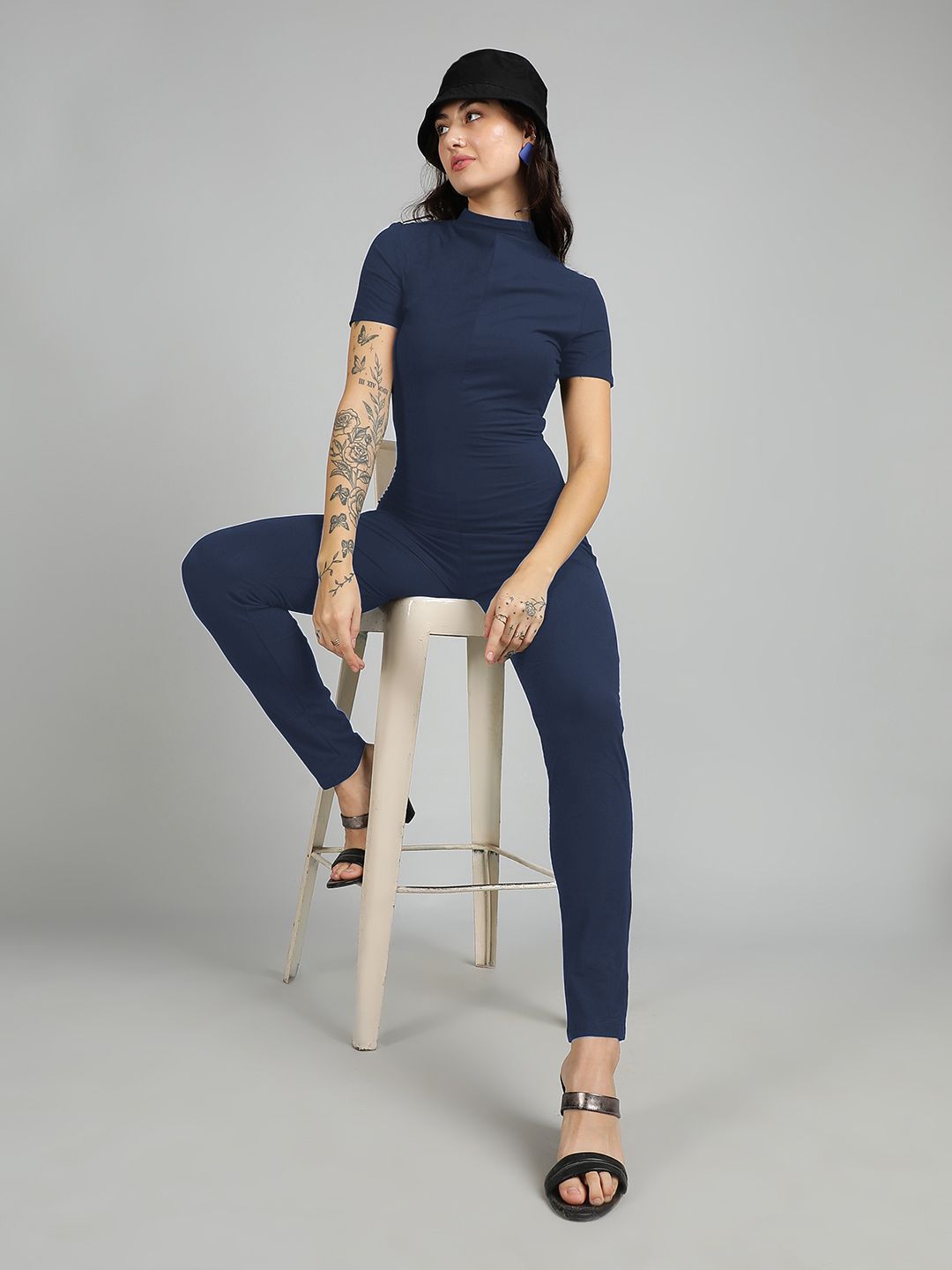 Kotty Women Mock Neck Basic Jumpsuit