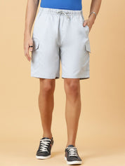 Kotty Men Solid Low-Rise Cargo Shorts