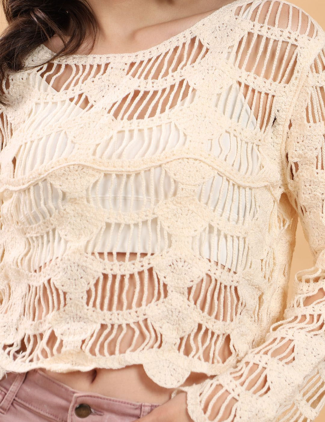 Kotty Self Design Cotton Regular Top