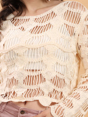 Kotty Self Design Cotton Regular Top