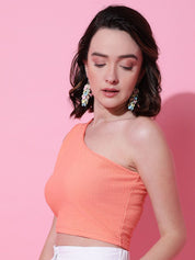 Kotty Women Solid One Shoulder Top