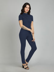 Kotty Women Mock Neck Basic Jumpsuit