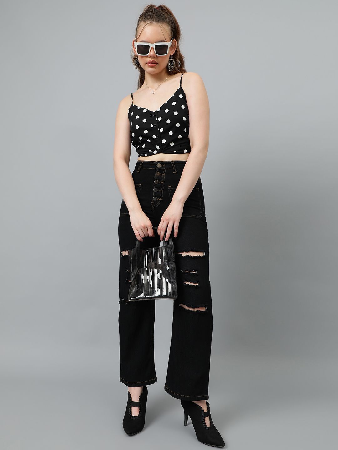 Kotty Women Wide Leg High-Rise Stretchable Jeans