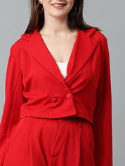 KOTTY Basics Women Double Breasted Crop Blazer