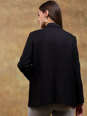 Kotty Solid Notched Lapel Overcoat