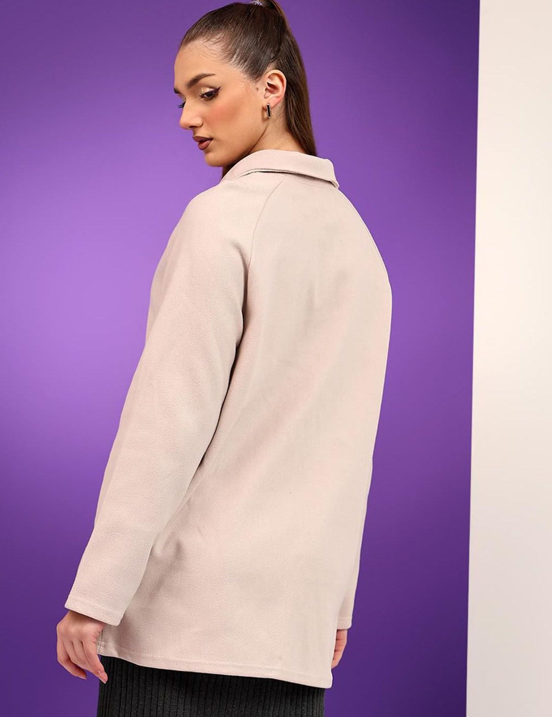 Kotty  Women Shirt Collar Single-Breasted Overcoat