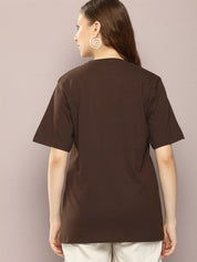 Kotty Round Neck Drop-Shoulder Sleeves Oversized T-shirt