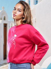 Kotty Women Graphic Printed Long Sleeves Sweatshirt