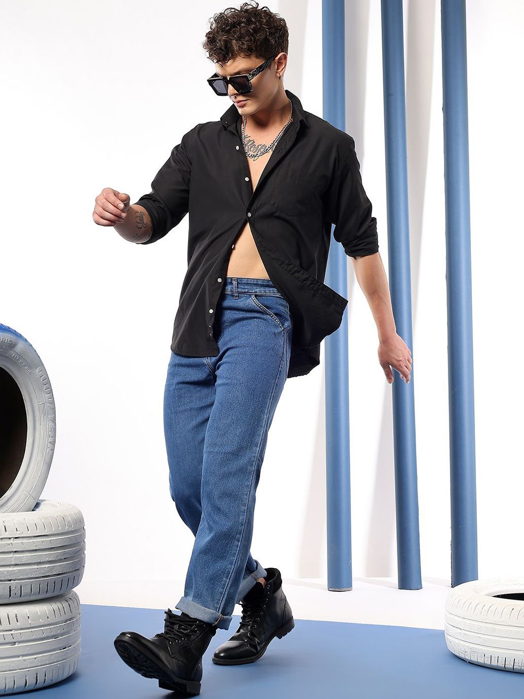 Kotty Men Comfort Regular Fit Mid-Rise Stretchable Jeans