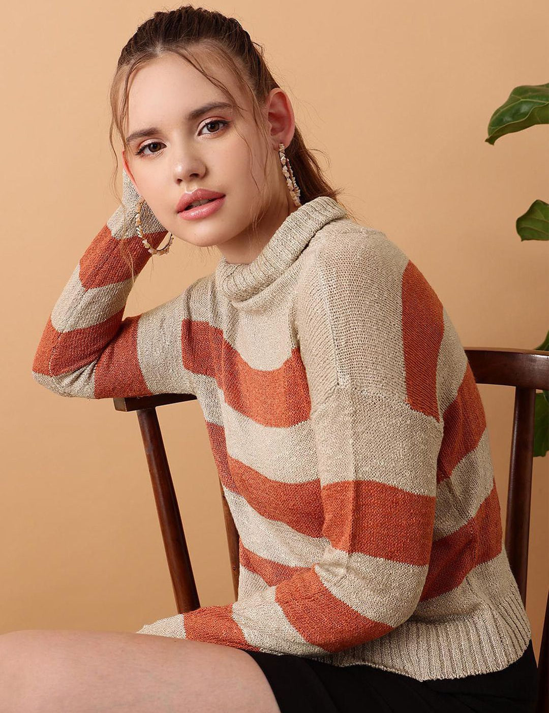 Kotty Women Striped Pullover Sweater