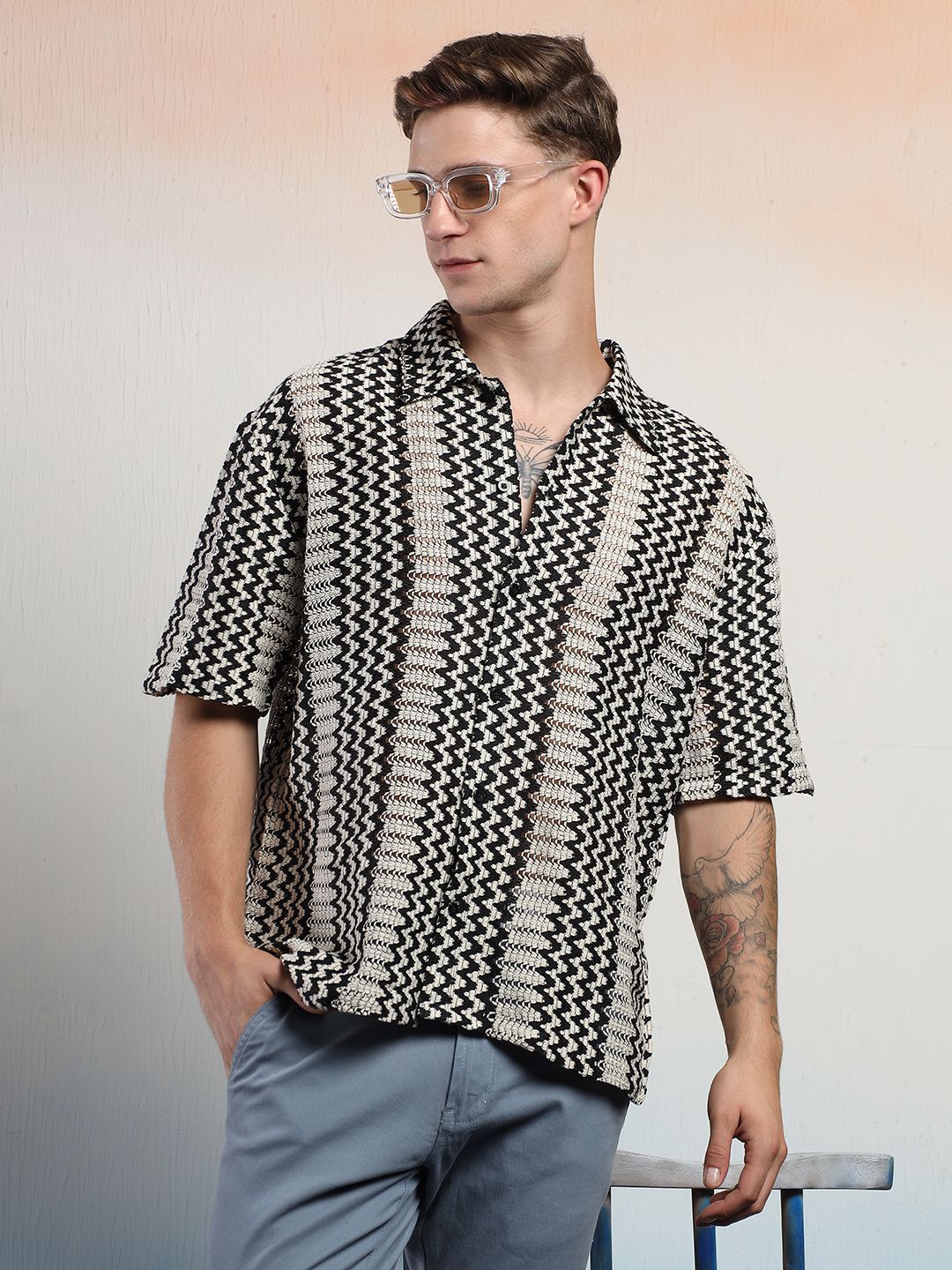 Kotty Men  Striped Casual Shirt