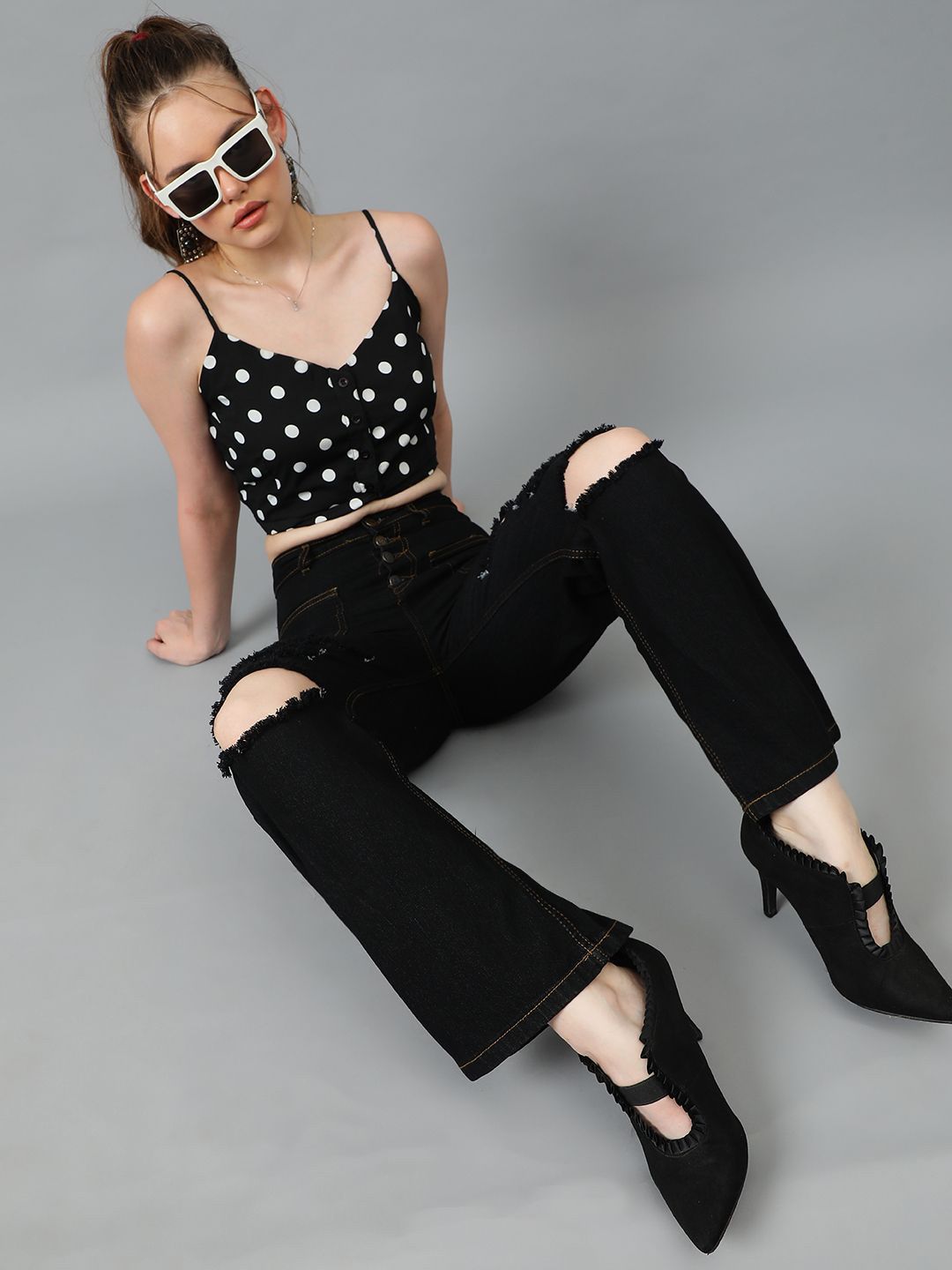 Kotty Women Wide Leg High-Rise Stretchable Jeans