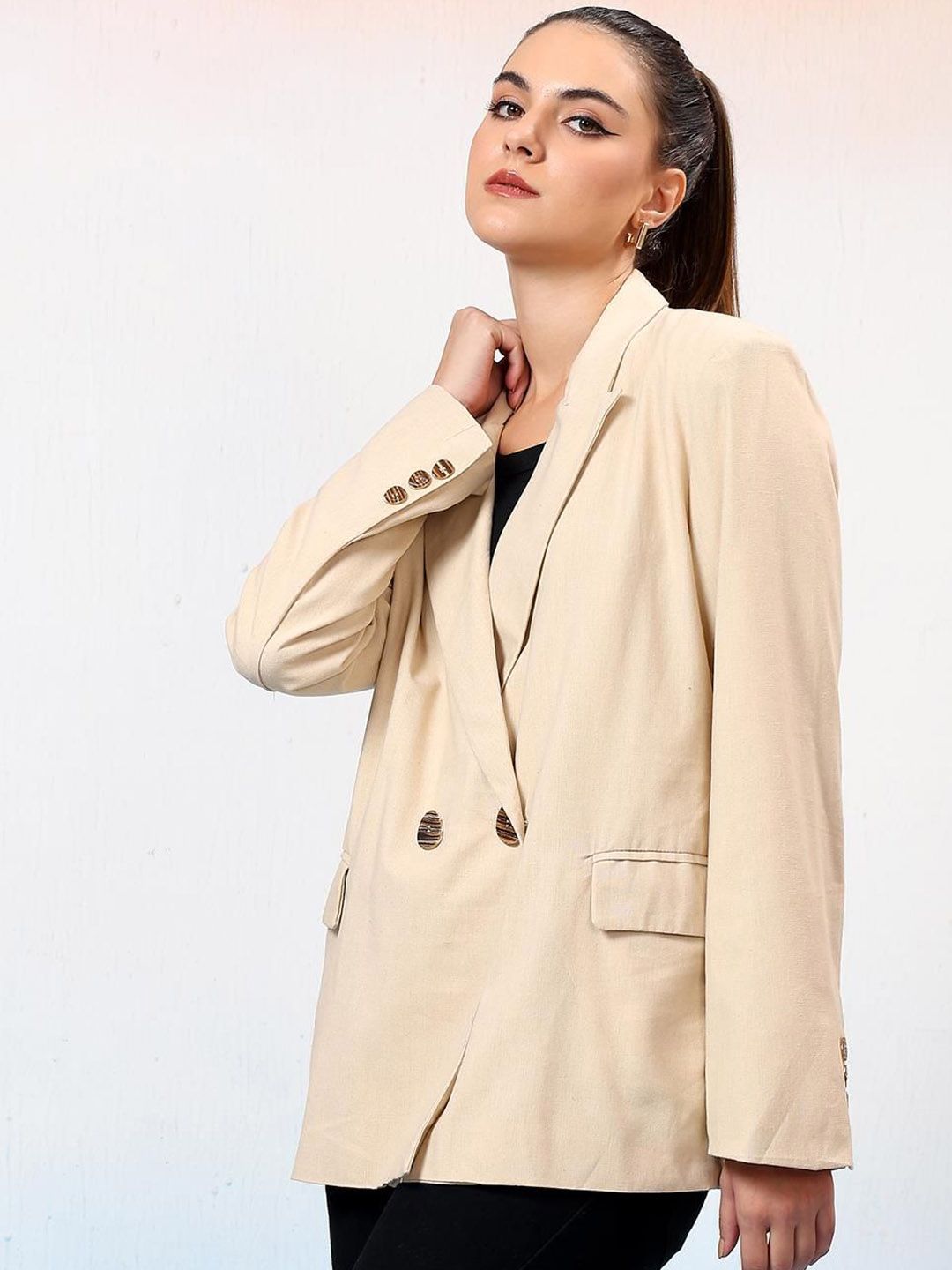 Kotty Notched Lapel Double Breasted Blazer