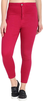 KOTTY  Women Skinny High Rise Red Jeans