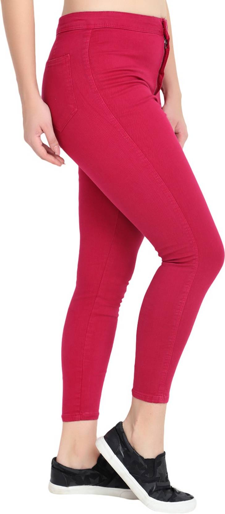 KOTTY  Women Skinny High Rise Red Jeans