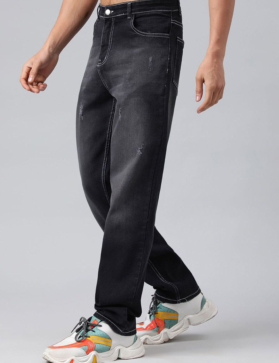 Kotty Men Mid-Rise Jean Low Distress Heavy Fade Stretchable Cotton Jeans