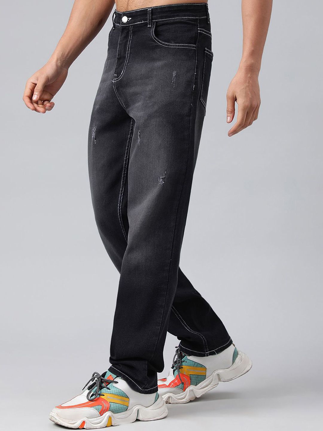 Kotty Men Mid-Rise Jean Low Distress Heavy Fade Stretchable Cotton Jeans