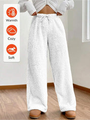 Kotty Women High-Rise Faux Fur Easy Wash Wide Leg Trousers